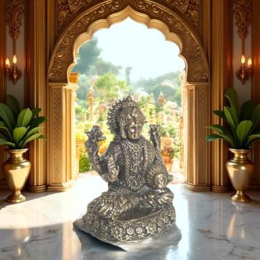 Imagem de Estátua de latão da deusa Dhan Lakshmi de 2,8 polegadas de altura, peso 90 GMS Goddess Laxmi Idol para uso diário e Diwali Pooja