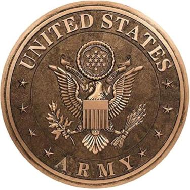 Imagem de Spoontiques - Decoração de jardim – Pedra de pisar em tom de bronze do exército dos EUA – Pedra decorativa para jardim