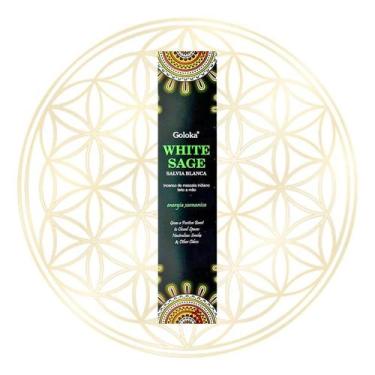 Imagem de Incenso Goloka Indiano Vareta Linha BLACK, White Sage