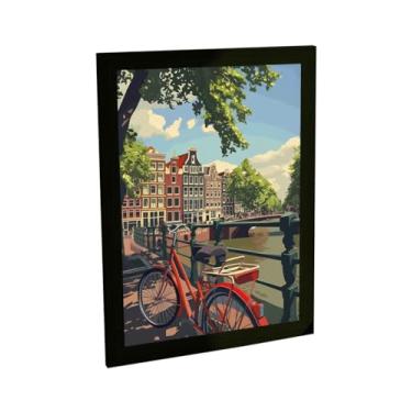 Imagem de Quadro Decorativo Bicicleta Passeio Ilustração Veneza Decoração Poster Quarto Sala
