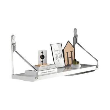 Imagem de Prateleira De Parede Preta E Branca Sem Furos Para Livros, Decoração, 