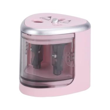 Imagem de Apontador EléTrico Bateria para LáPis AutomáTico 6-12mm Multi-Funcional Operado com 2 Furos para Artistas E Casa Escola(Rosa Apontador furo duplo)