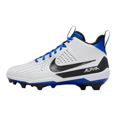 Imagem de Nike Chuteira de futebol masculina Alpha Menace Strong (II5139-101, branco/azul-royal/cinza escuro fumê e preto), Branco/Hyper Royal/Cinza fumê escuro/preto, 40