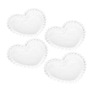 Imagem de Conjunto 4 Pratos 13cm Coração Cristal Transparente Namorados