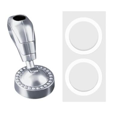 Imagem de Amagogo Capa protetora para botão de partida, decoração interna, acessórios para carro, metal, compacto, decorativo, premium, universal, joystick para carro, Prata