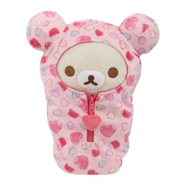 Imagem de San-X Saco de dormir de pelúcia original Rilakkuma Hearts - 38 cm Korilakkuma