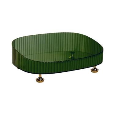 Imagem de Organizador De Perfume De Maquiagem Verde Escuro Bandeja Decorativa Pa