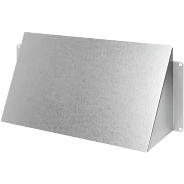 Imagem de Tampa de ventilação de aço galvanizado de 25,4 cm x 12,7 cm - Defletor de chuva de exaustão/entrada de duto - Proteção à prova de intempéries para sistemas de ventilação aberta - Exaustor de