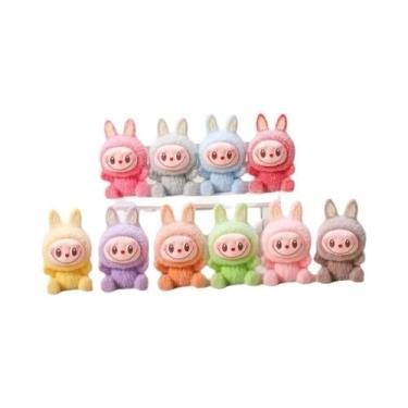 Imagem de Mini Boneco De Pelúcia Labubu Macaron Fofo, Figura De Anime, Chaveiro,
