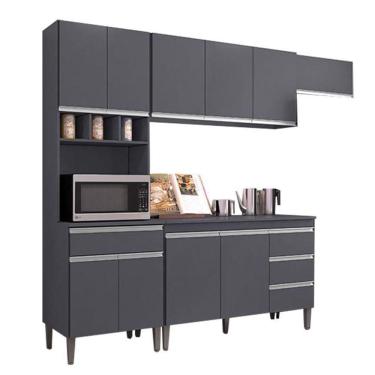 Imagem de Cozinha Com Balcão E Tampo 120 Cm Andréia Cinza Fosco - Ajl