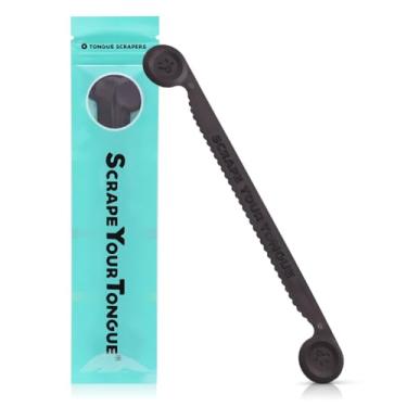 Imagem de ScrapeYourTongue - Raspador de língua diário nº 1 para saúde bucal. Limpador de língua 100% reciclável, reutilizável e à prova de mordaça (4 unidades (pacote com 1))