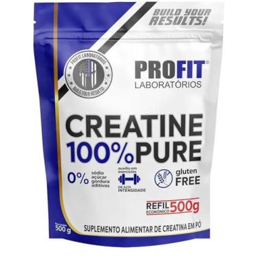 Imagem de Creatina Pura Sem Glutem Sem Açúcar Sódio Gordura 500Gramas - Profit