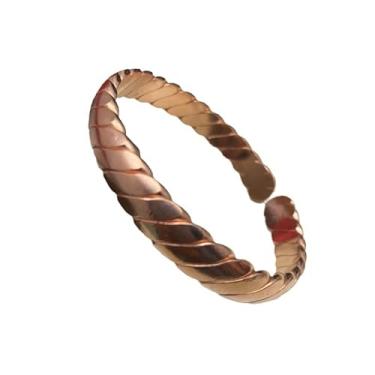 Imagem de LIU JUN Pulseira tensor de cobre, anel tensor de cobre puro, pulseira feita à mão de cobre sólido torcido para mulheres e homens, joias de saúde presentes, Large, Cobre, Sem Pedra Preciosa
