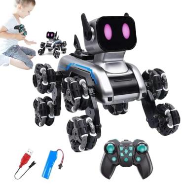 Imagem de Brinquedo Controle Remoto para Cães | Brinquedo Cachorrinho Robô Inteligente | Material Para Brincar Infantil, Cachorro Robot Oito Rodas Para Quarto Sala De Meninos Meninas