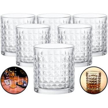 Imagem de Jogo Conjunto 6 Copos De Vidro 273ml Para Whisky Uisque Drinks Bebidas