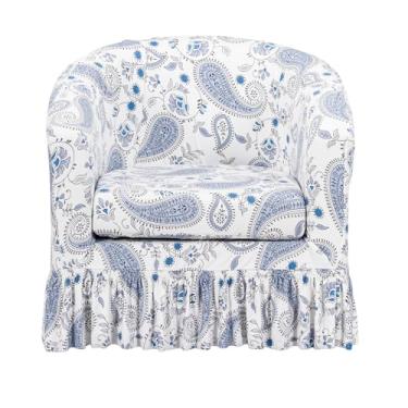 Imagem de CRFATOP Capa para cadeira de clube de 2 peças com saia estampada para poltrona de banheira com capa de almofada de assento, protetor de móveis redondo macio impresso para balcão de bar, sala de estar
