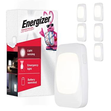 Imagem de Energizer Luz noturna LED 4 em 1 com falha de energia, plug-in, sensor de luz, ligar/desligar automático, plugue dobrável, 40 lúmens, branco suave, lanterna de emergência, luz de mesa, furacão