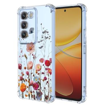 Imagem de RRXSYXL Capa para Vivo Y200E 5G, Vivo Y100 5G, Vivo V30 Lite, Vivo V40 Se 5G com estampa floral transparente, capa macia à prova de choque para Vivo Y200E 5G, linda flor