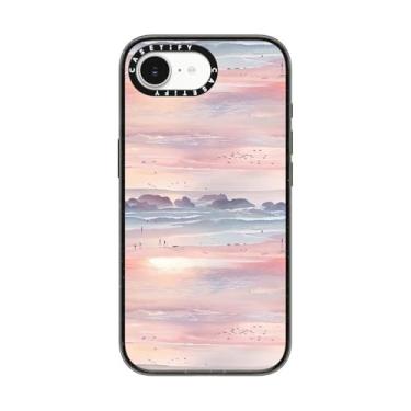 Imagem de CASETiFY Capa Impact para iPhone 16e [proteção contra quedas de grau militar de 2,5 m 4X/compatível com Magsafe] - Praia aquarela - Preto transparente