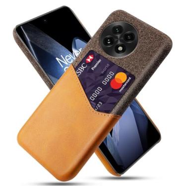 Imagem de Capa para Oneplus 13,Tela e tampa de couro PU,Antideslizante,360°cobertura completa à prova de choque com 1 slot de cartão atrás,Prevenção de queda-Brown