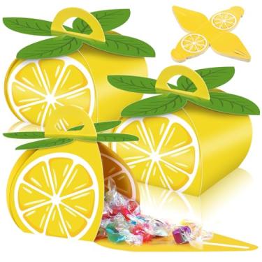 Imagem de TaoBary 36 caixas de lembrancinhas de festa de limão com fatia de verão e doces de limão, mini sacolas de presente 3D, suprimentos de decoração de festa para chá de bebê de aniversário com tema de