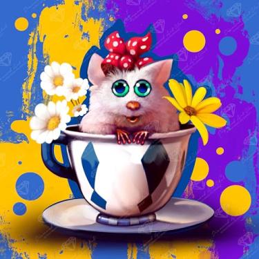 Imagem de DIAMOND ART CLUB Lilly... um rato em casa, kit de pintura de diamante, artesanato DIY divertido para adultos, tela de arte de diamante redondo para iniciantes, 13" x 13" (33 cm x 33 cm)