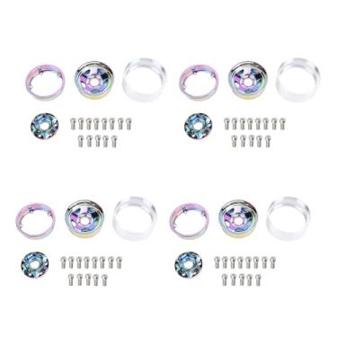 Imagem de 1.9in Beadlock Roda Rim Liga de alumínio Colorido Leve Roda Jantes Hubs para 1/10 RC Crawler Fits SCX10 4pcs Set