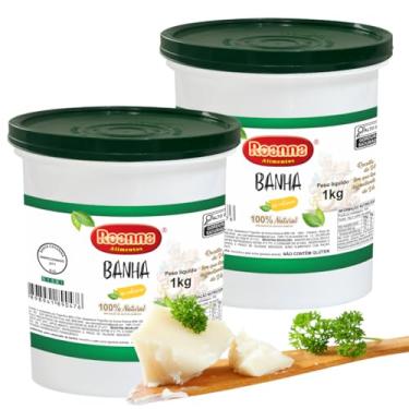 Imagem de Banha de Porco Roanna Alimentos, Kit 2 kg, Gordura Suína Pura, Sem Conservantes