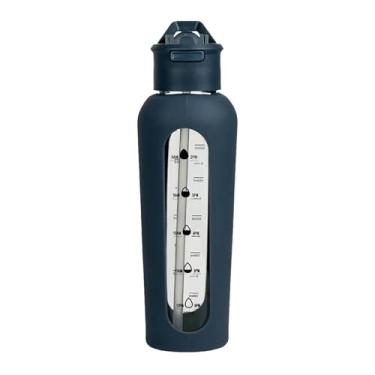 Imagem de SiaBiced Garrafa de água de Vidro Elegante para Pessoas Ativas em Movimento, Azul