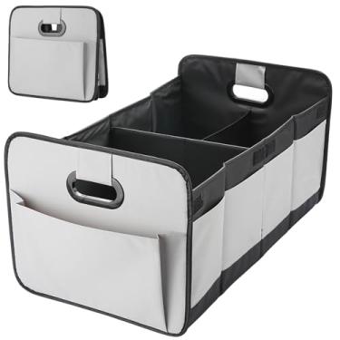 Imagem de DEEZOMO Organizador dobrável de porta-malas de carro – armazenamento dobrável de 63 L com 10 bolsos laterais, alças reforçadas e poliéster Oxford 600D impermeável – serve para carro, SUV, minivan
