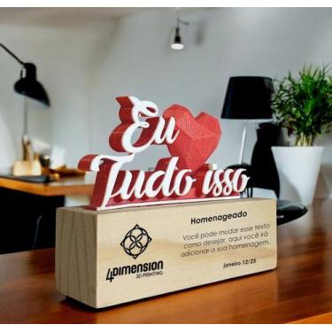 Imagem de Troféu "Eu Amo Tudo isso" Texto com objeto 3D adicionado - 4 Dimension