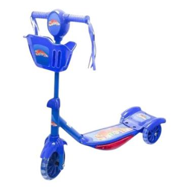 Imagem de Patinete Infantil 3 Rodas Radical Com Cestinha Luz E Som Para Crianças