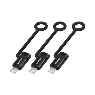 Imagem de BOUTOP [Certificado MFi] Adaptador de cabo USB C para Lightning de 36 W, compatível com sincronização de dados/carregamento rápido PD compatível com iPhone, iPad, AirPods, com suporte anti-perda, cor