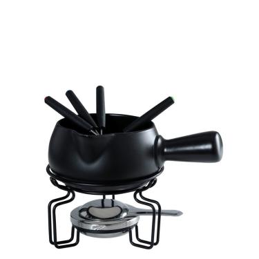Imagem de Aparelho de Fondue para Queijo Fracalanza em Cerâmica 8 Peças - Preto 