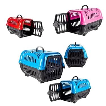 Imagem de Caixa Transporte Pet 2 ou 1 Para Cachorros Pequenos E Gatos Porta 4 (Sortido,Nº1)