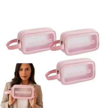 Imagem de Necessaire Feminina Bolsa Viagem KIT 3 UNIDADES Maquiagem Organizador 