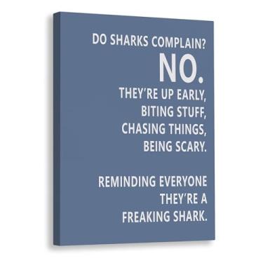 Imagem de Rusenbao Arte de parede motivacional para academia, decoração de academia em casa, decoração inspiradora para sala de treino, Do Sharks Reclain About Monday, arte de parede em tela para exercício sala