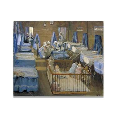 Imagem de Berçário John Lavery Classic Realist Portrait & War Scene Canvas Art – Irish Art Wall Decor For Home 30x36cm Un Framed