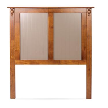 Imagem de Cabeceira De Cama Rústica Com Almofada Ripada - Imbuia Glazer Com Almofadas Amêndoa - Solteiro - 88 Cm