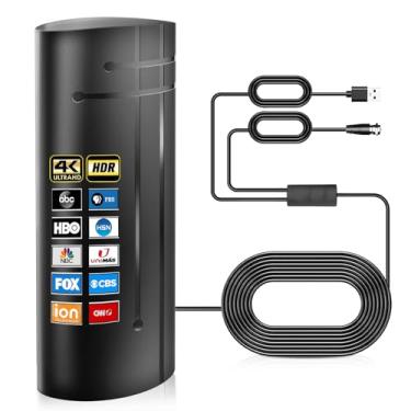 Imagem de Mingtak Antena De Tv Digital Amplificada Para Áreas Internas E Externas, Alcance De Mais De 2.600 Milhas, Para Smart Tv E Todas As Tvs Mais Antigas - Cabo Hd De 36 Pés - Suporta 4K, 8K, 1080P E Outr