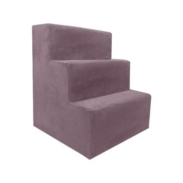 Imagem de Escada Para Cachorro 3 Degraus Campos Decor - Suede Rose