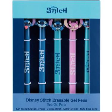 Imagem de Get Trend Disney Stitch 5 peças de canetas de tinta de gel apagáveis e canetas de escrita fofas de anjo para crianças, conjunto de papelaria divertido, material de diário kawaii, presente legal para