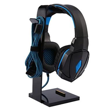 Imagem de Headphone Stand Gaming Headset Stand, Multifunctional Game Headphone Mount, Earphone Holder Hanger, Great for Gaming Stations, Fancy Desk Gamer Accessories, Black Headset Holder