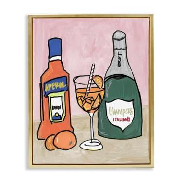Imagem de Stupell Industries Aperol And Champagne Gold Floater Canvas Wall Art Design por NOLA JAMES, 78 x 64 cm