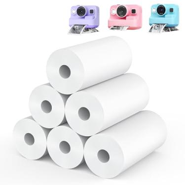 Imagem de Rolo de papel para impressão de fotos instantâneas para câmera infantil, 6 rolos, refil de impressão térmica Leebotree adequado para a maioria das crianças. Inclui ESOXOFFORE/Dylanto/DUDUDRAGON/Cimizi