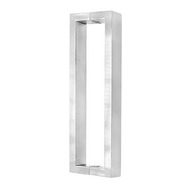 Imagem de Puxador de Porta Silvana Retangular 40x20 60CM - Inox Esc.