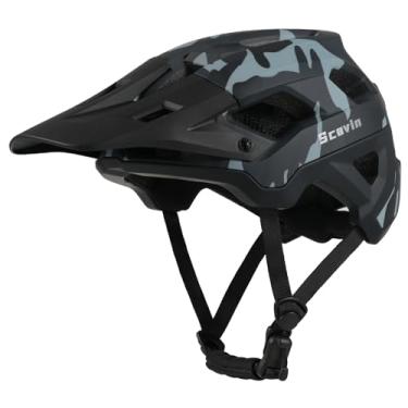 Imagem de Scavin Capacete de bicicleta para adultos, capacete de ciclismo Moutain Road certificado ajustável MTB com viseira removível e interior de espuma EPS, proteção contra impactos para homens e mulheres