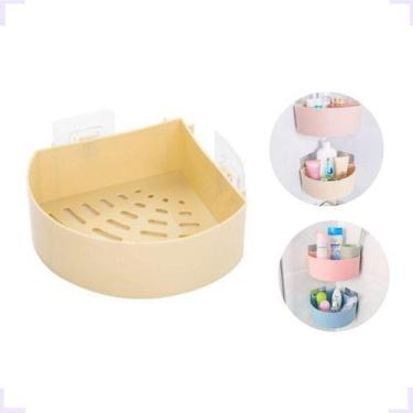 Imagem de Suporte De Canto Banheiro Shampoo Condicionador Nicho Box - HDL, Bege