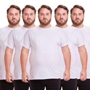 Imagem de Kit 5 Camisa Masculina Básica Plus Size - Daze Modas, 5 brancas, G5