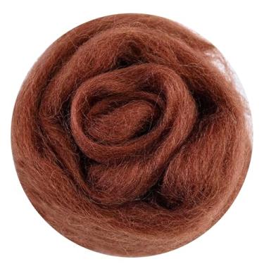 Imagem de Existem 170 cores e 9 tons disponíveis. Este fio de lã é feito de 100% lã pura, pesa 100 g e é emitido para projetos de feltragem de agulha DIY (tons marrons, 75)
